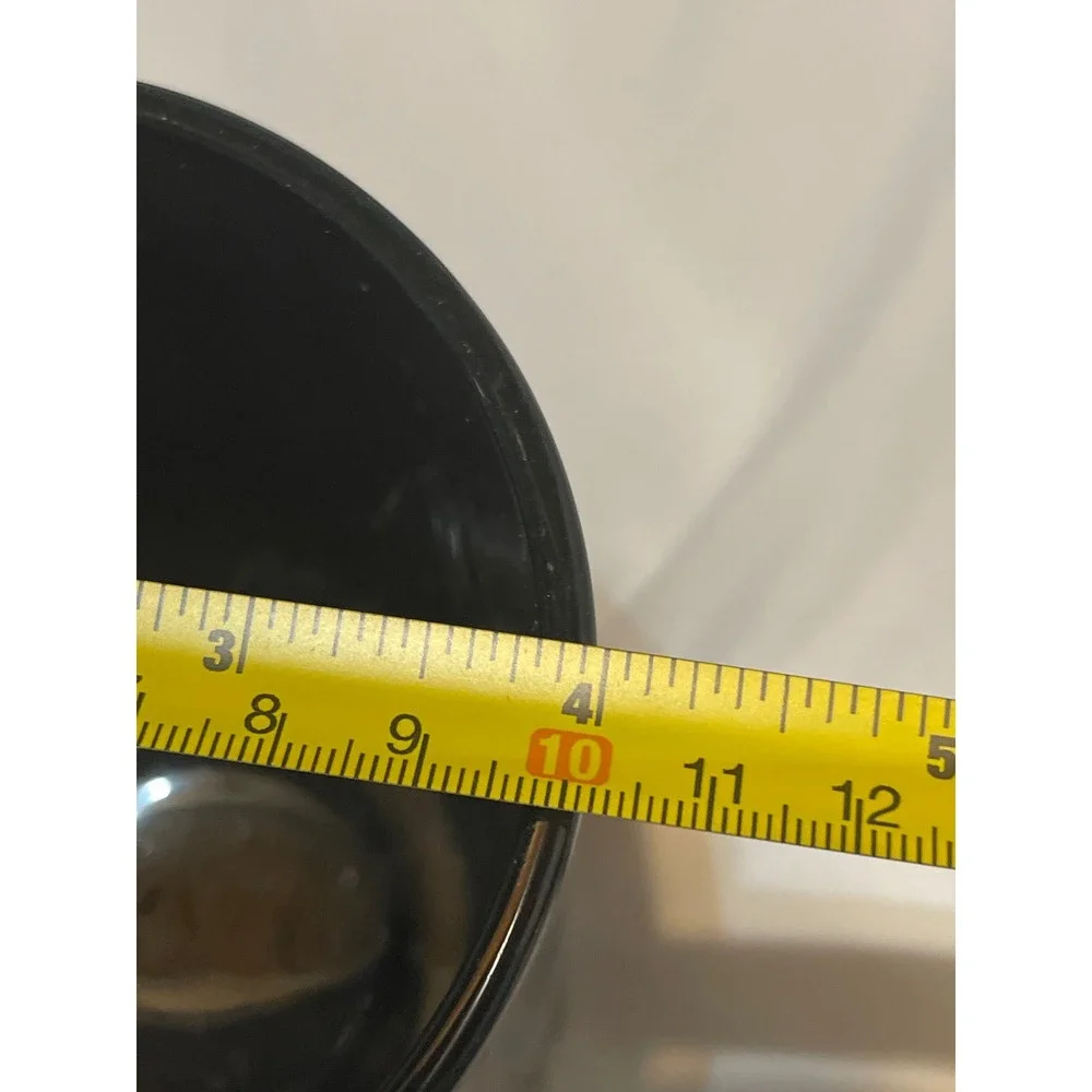 Rae Dunn LIPS‎ Black Ceramic Makeup Brush Holder Vanity Cup Organizer 6 Inch